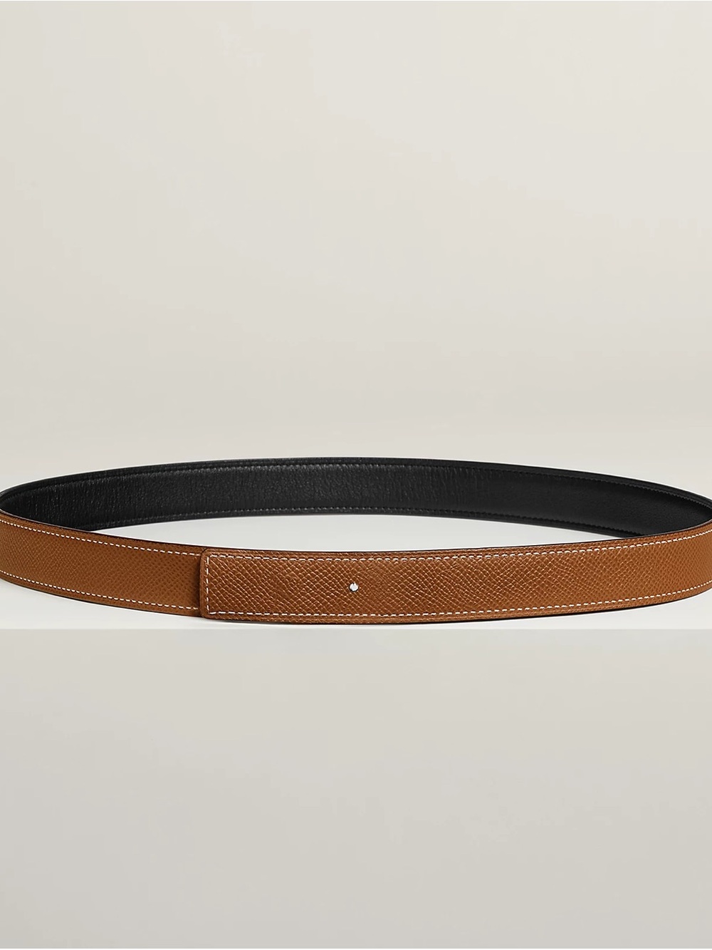 Hermes Brown and Black Leather Belt Reversible leather strap 24 mm sz 90